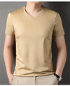 Men's elegant v-neck shirt in breathable blend