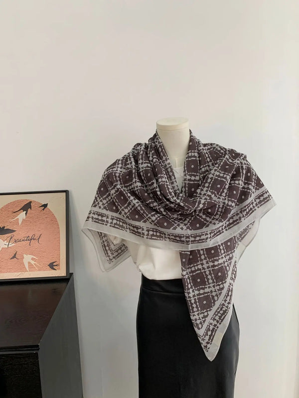 Vintage-Inspired French Square Scarf for Women