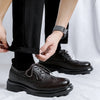 Black leather Oxford shoes ideal for parties and formal occasions.
