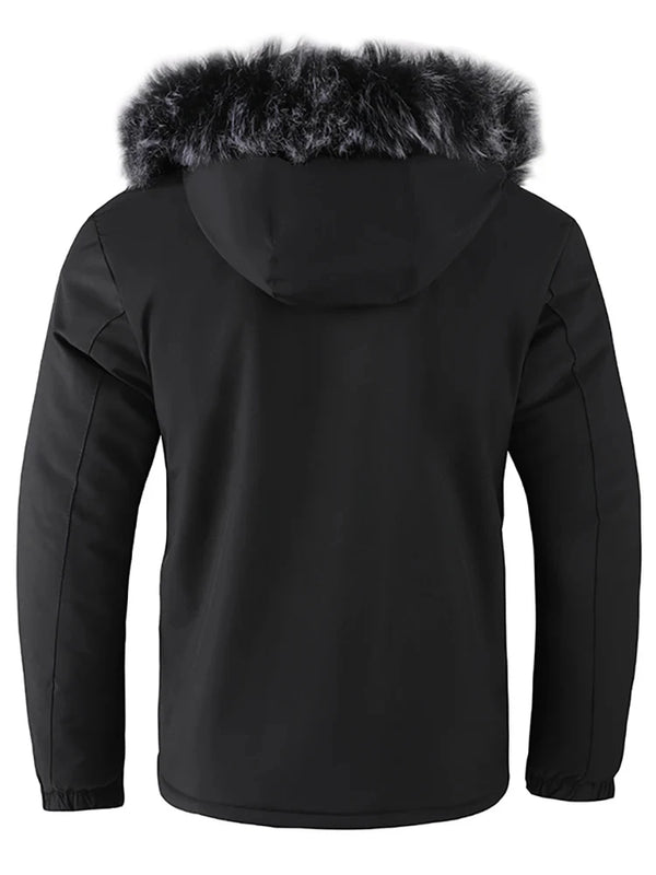 B BRANT hooded outerwear jacket featuring sleek silhouette and plush warm lining for cold weather