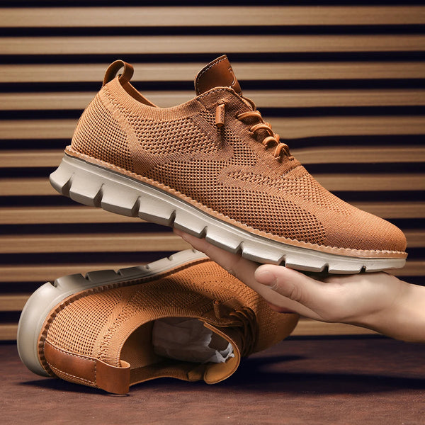 Above-ankle athletic shoes with fly-weave mesh technology for men