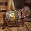 Unisex Sunset Hues Leather Belt in sunset colors, suitable for any wardrobe.