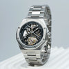 AJUT Automatic Tourbillon watch with skeleton dial and stainless steel case.