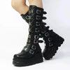Gothic Knee-High Platform Boots for Women