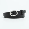 Chic round buckle women's belt in premium PU leather, stylish and versatile for jeans or dress outfits, elegant fashion acces