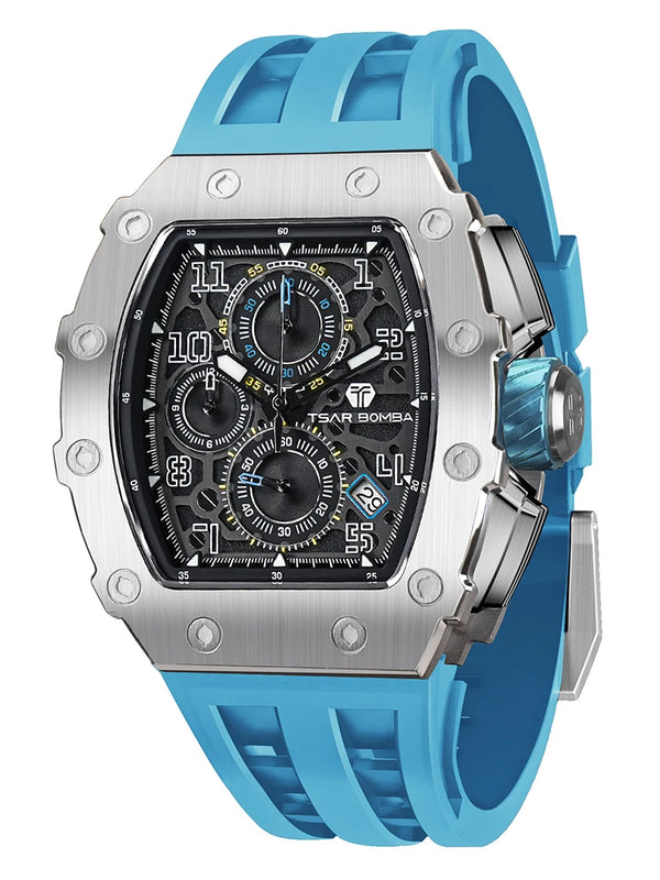 TSAR BOMBA watch against a dark background, emphasizing its style.