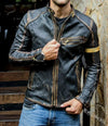 Stylish Men's Faux Leather Biker Jacket in S-5XL, featuring a stand-collar and smooth zipper for versatile autumn wear.