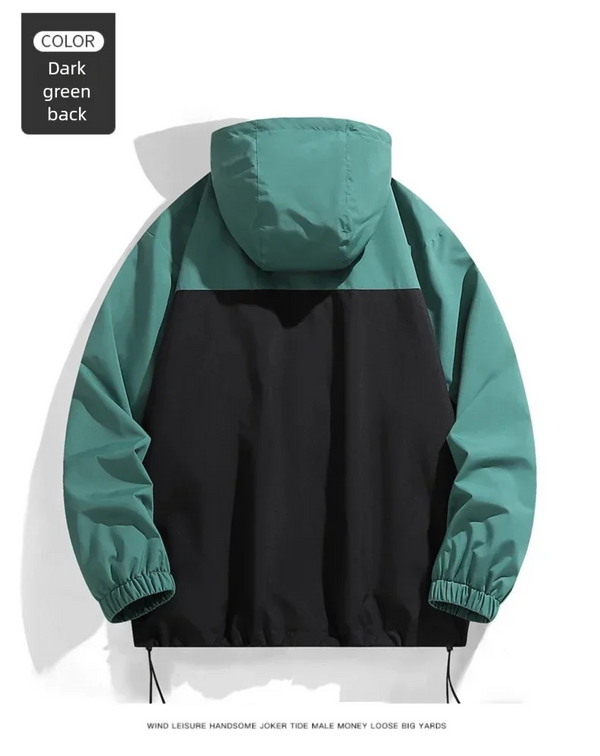 Men's waterproof hiking and urban windbreaker jacket, lightweight, oversized fit, perfect for outdoor adventures and city com