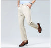 Side pocket detail on professional dress pants with clean lines and tailored finish