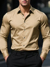 Classic solid color dress shirt with durable anti-pilling construction for everyday wardrobe essential