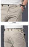 Premium Cotton Stretch Men's Casual Pants in classic colors, featuring a straight-leg design and comfortable spandex blend.