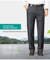 Loose fit straight leg trousers in premium polyester fiber material