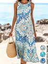 Casual floral sundress with sweetheart neckline styled with sandals