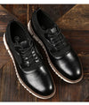 Elegant Men's Brogue Lace-Up Shoes - Soft Leather