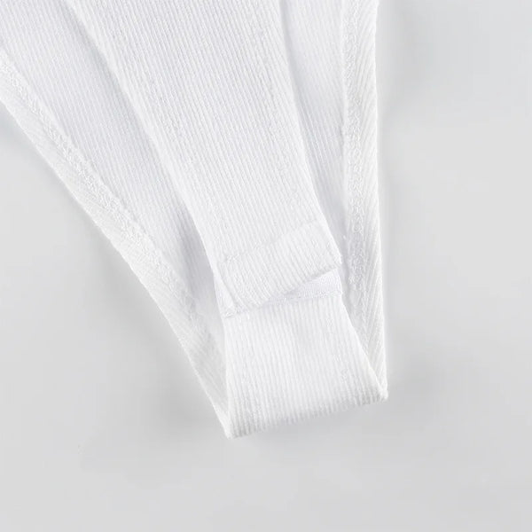 Close-up of polyester elastane blend fabric on bodysuit