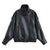 Chic black faux leather moto jacket for women, perfect for autumn evenings and stylish casual wear. Durable and trendy design