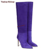 Chic suede stiletto boots with over 8cm heel height.