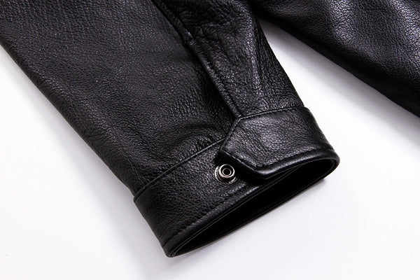 Cold weather gear: Tcyeek insulated leather winter jacket.