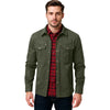 Men's Western Flannel-Lined Casual Jacket with metal buttons, multiple pockets, and soft flannel lining for warmth and style.
