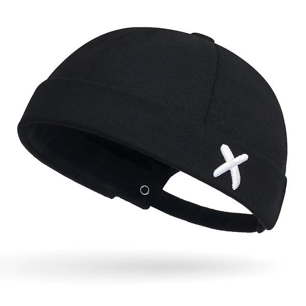 Docker cap detail shot showing premium embroidered craftsmanship