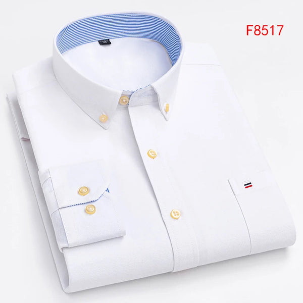 Oxford Confidence Shirt in soft pastel color, perfect for spring meetings.