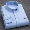 Side view of the Whisper-Soft Oxford shirt, showing its regular fit.