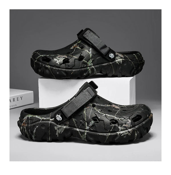 Men's comfort sandals featuring slip-on convenience and cushioned support