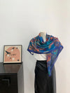 Fashionable square scarf with a vintage charm, perfect for any season.