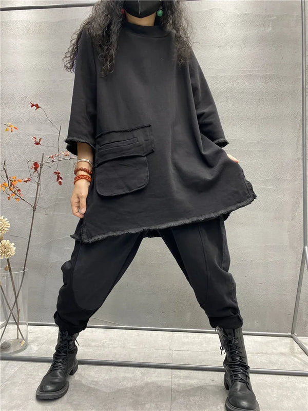 Plus size Autumn Whisper top with a loose fit for unhindered movement.