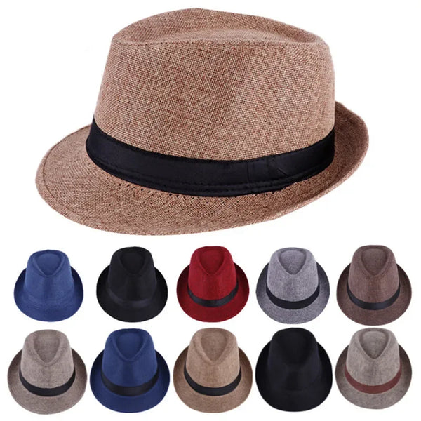 Sunset Serenade fedora in beige cotton blend, perfect for modern mavericks.