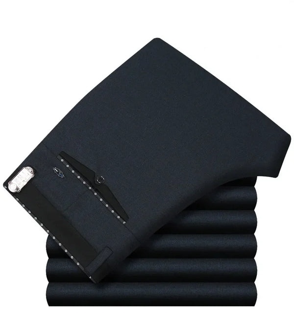 Classic men's dress pants in premium cotton, perfect for business and casual wear with a sleek straight leg design.