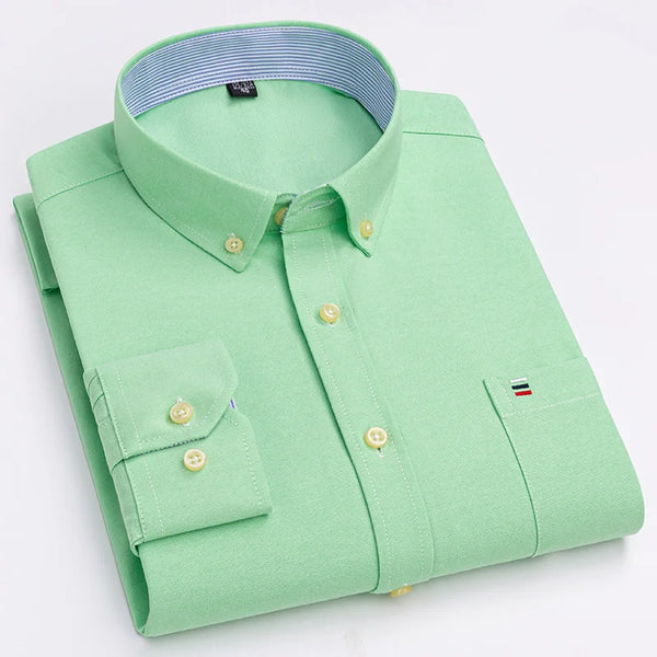 Back view of the tailored Oxford Confidence Shirt showcasing fit.
