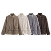 Loose-fit belted jacket in quality polyester with sophisticated turtleneck design