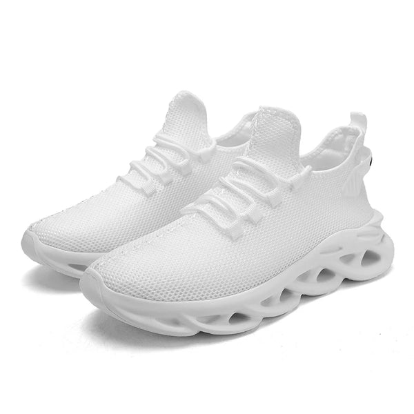 Athletic footwear for men featuring mesh construction and all-day comfort design