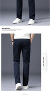 Premium Cotton Stretch Men's Casual Pants in classic colors, featuring a straight-leg design and comfortable spandex blend.