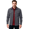 Men's Western Flannel-Lined Casual Jacket with metal buttons, multiple pockets, and soft flannel lining for cool weather comf