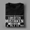 Men's "Mistaken For An Adult" humorous cotton tee with playful print, perfect for casual wear and everyday comfort.