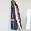 Blue hooded trench coat in woolen-blend polyester with elegant covered buttons for women