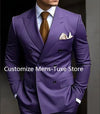 Model in a double-breasted suit, ready for a spring wedding or winter gala.
