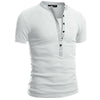 Slim Fit V-Neck Men's Casual Summer T-Shirt in breathable polyester, perfect for warm days and stylish casual occasions.