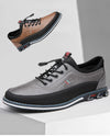 Business casual shoes featuring non-slip rubber sole and breathable PU lining in extended sizes