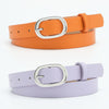 Chic round buckle women's belt in PU leather, stylish and durable, perfect for jeans or dress outfits, versatile fashion acce