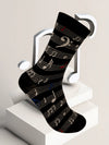 Durable dress socks with elastic bands, ensuring a snug fit for all-day wear.