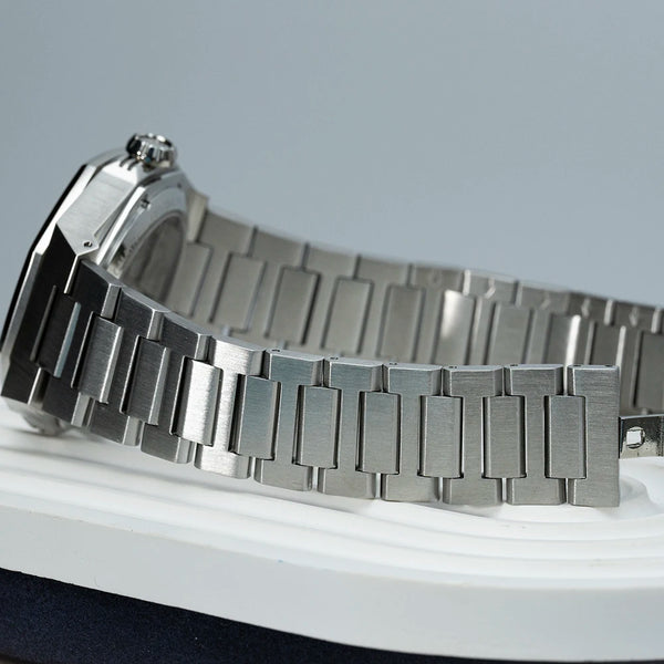 Irregularly shaped skeleton dial of the AJUT luxury watch.