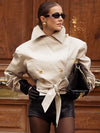 Classic British trench coat with flattering belt and collar