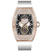 Elegant AJUT Quartz Watch featuring a durable rubber strap and stainless steel case.