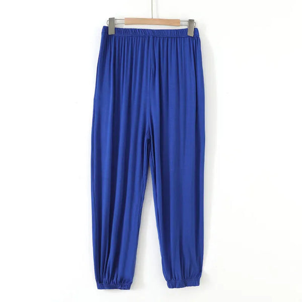 Comfy Modal Women's Pajama Pants in solid color, ankle-length, perfect for lounging and sleep, made of soft cotton and spande
