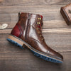 Men's genuine leather ankle boots featuring quick-on zipper and cushioned insole