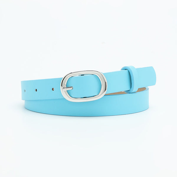 Chic round buckle women's belt in PU leather, stylish and durable, perfect for jeans or dress outfits, versatile fashion acce