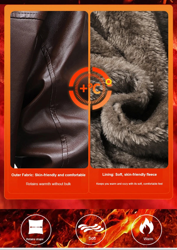 Men's faux leather jacket featuring a classic biker silhouette.